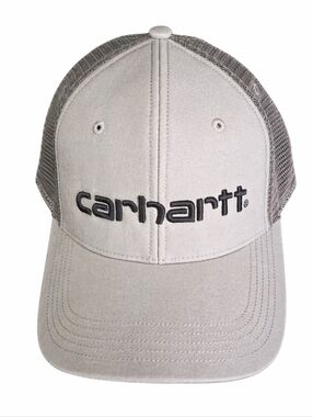 New Carhartt Light Gray Logo Mesh Trucker Cap Snap Back